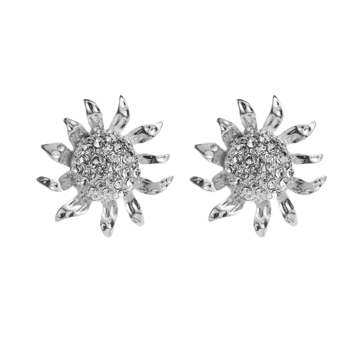 2025 Exquisito conjunto de joyería de diamantes de sol chapado en oro joyería de noche regalo pendientes de mujer