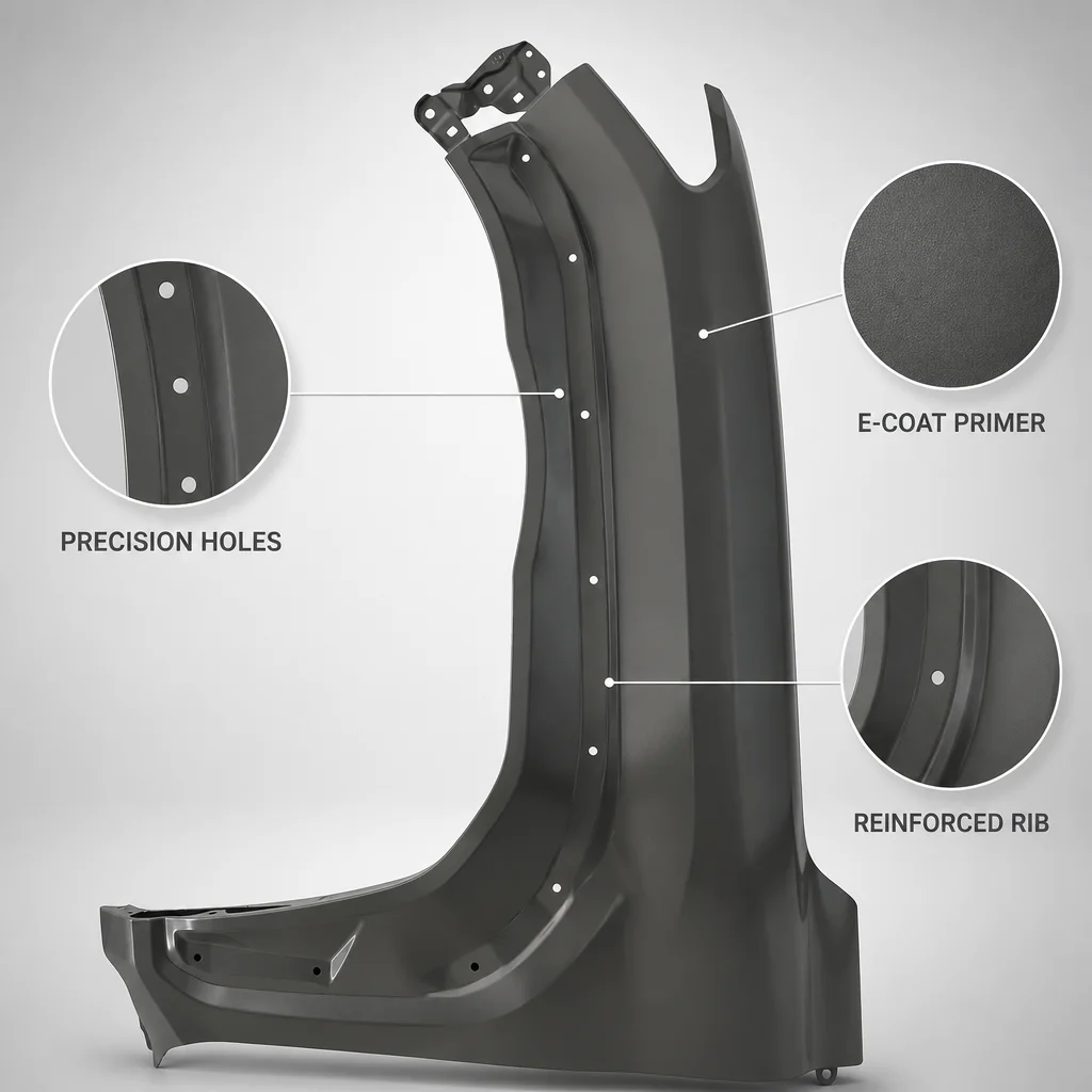 Sheet Metal Stamped Direct Replacement Aftermarket Front Fender for Tacoma 2024 Auto Body Parts
