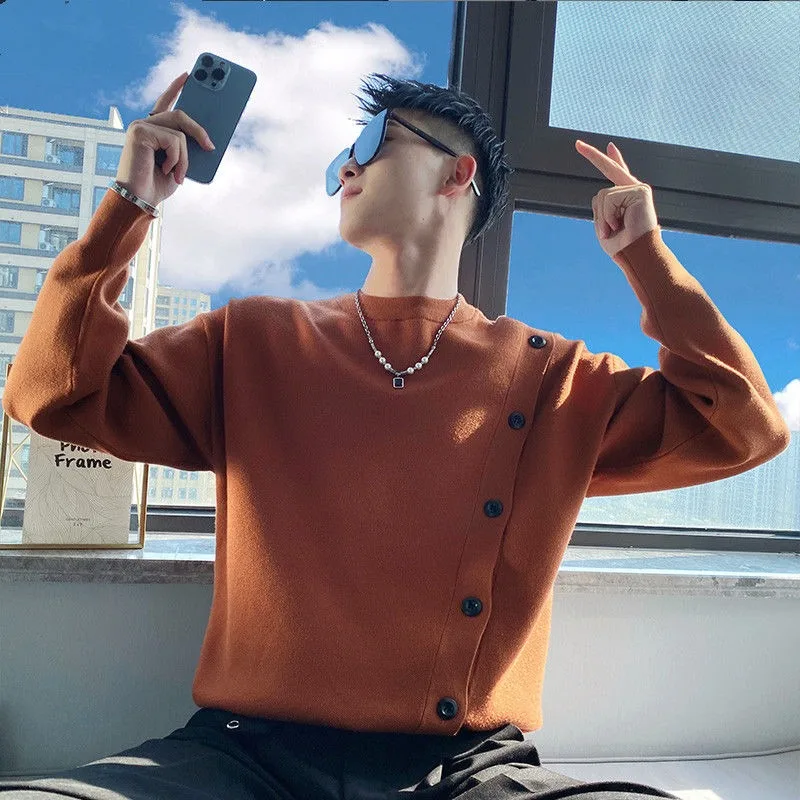 

​​Men's Latest Winter Knit Sweater - Stylish Slim Fit Pullover Top for Layering, Trendy Casual Streetwear Outfit (No Logo)​​