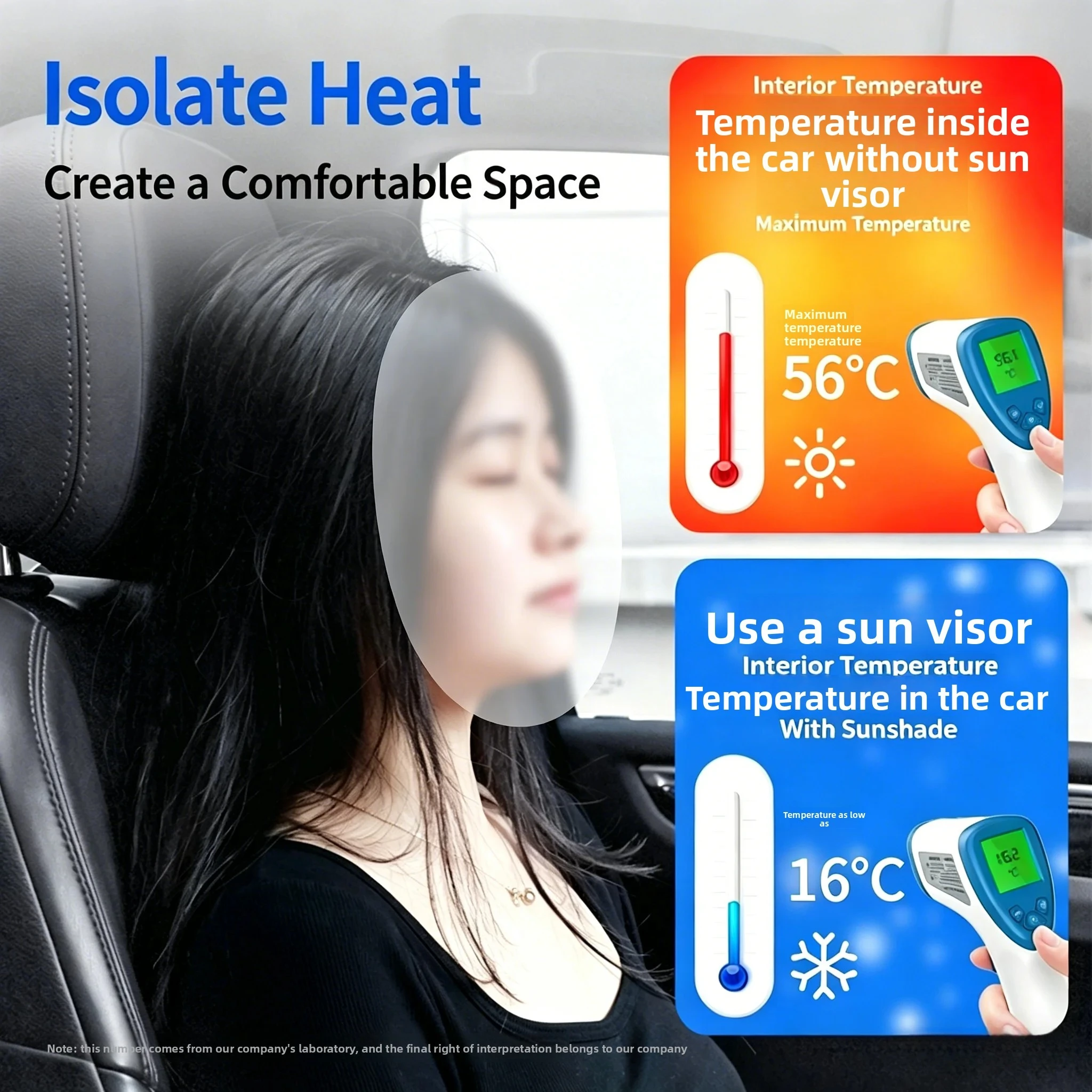 Umbrella Sunshade Titanium Silver Coating UPF50+ Car Sunshade Retractable Sunscreen Heat Insulation Front Windshield Parasol