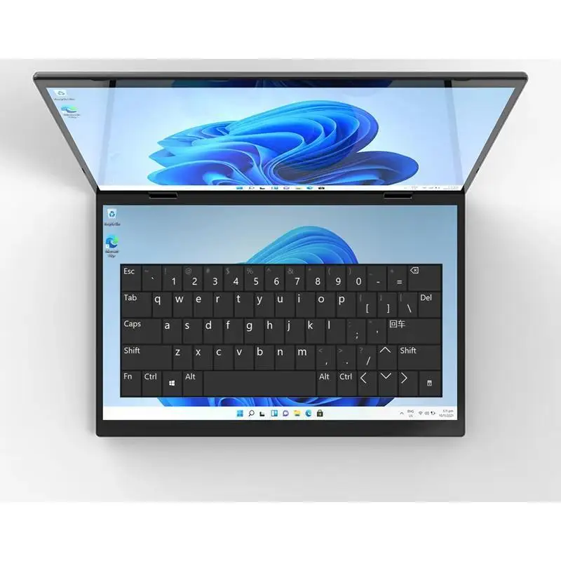 Smart control dual screen 14 inch flip touch metal laptop touch screen business light and portable two-in-one