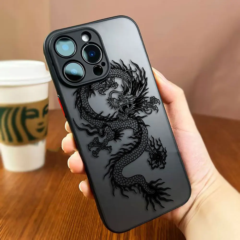 

Dragon Clouds Line Art Tiger Matte Phone Case For Infinix NOTE HOT 10 10I 11 11S 12 12I 20I 30 SMART SPARK 6 8 9 20 POVA 3 Funda