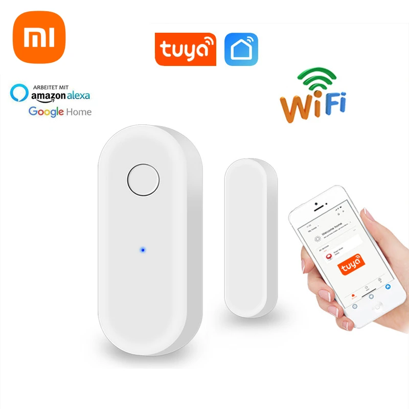 Xiaomi Tuya czujnik drzwi Wifi czujnik wejścia okna bezpieczeństwa włamywacz drzwi czujnik alarmowy inteligentne życie czujnik magnetyczny Alexa Google Home