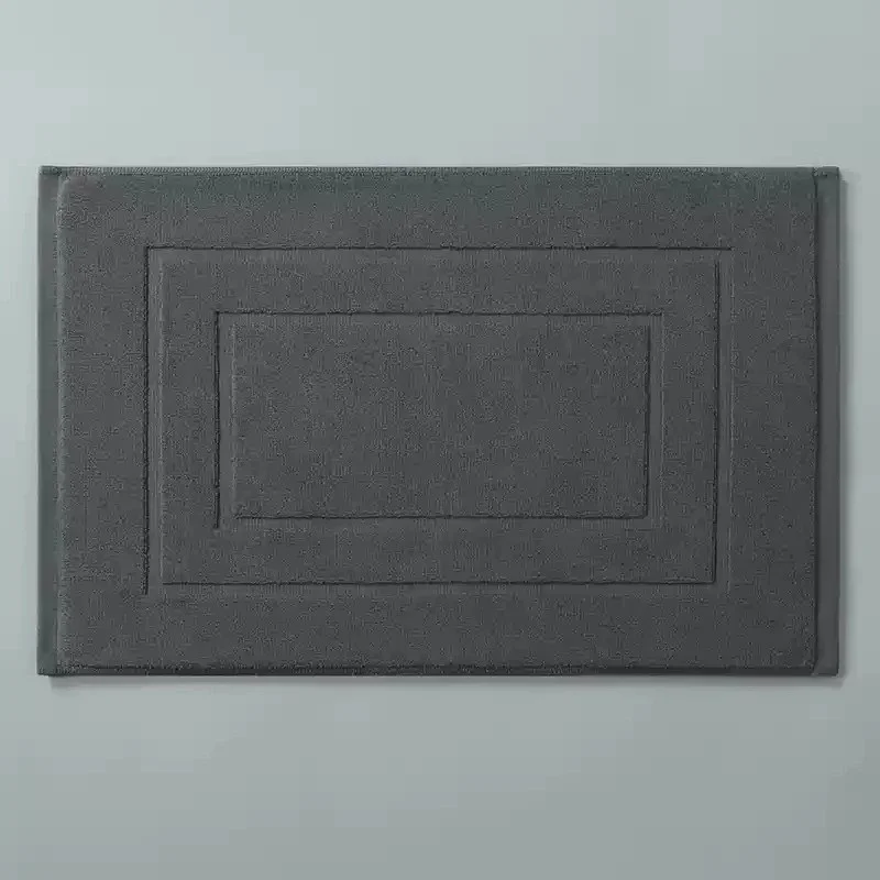 Solid Grey Floor Towel For Bath Room 50*80cm Grey Thicken Foot Mat High Quality 100% Cotton Non-slip Hotel Home Bathtub Towels