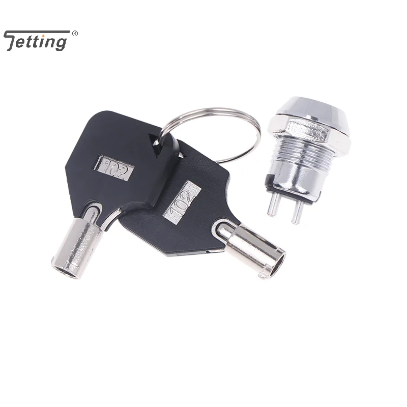 1Pcs 12MM Stainless Steel Telephone Lock Electronic Lock Power Lock Key Switch S1201 Double Side Pull Out Type 0.5A250V AC 2Keys