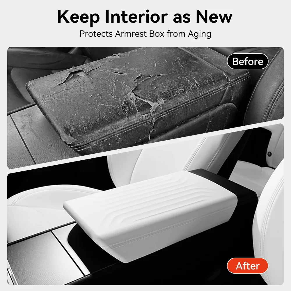YZ For Tesla Model Y YL 3  Juniper Armrest Pad Central Armrest Box Cover Soft Case TPE Central Armrest Box 2026 Car Accessories
