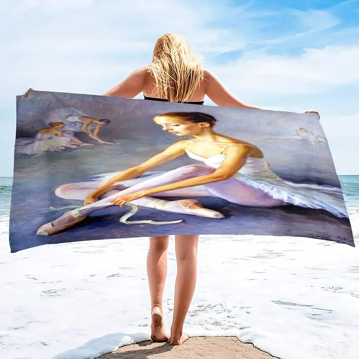 Ballet Dance Microfiber Beach Towels Oversized Soft Beach Blanket Absorbent Pool Towels Travel Beach Towels for Kids Adults