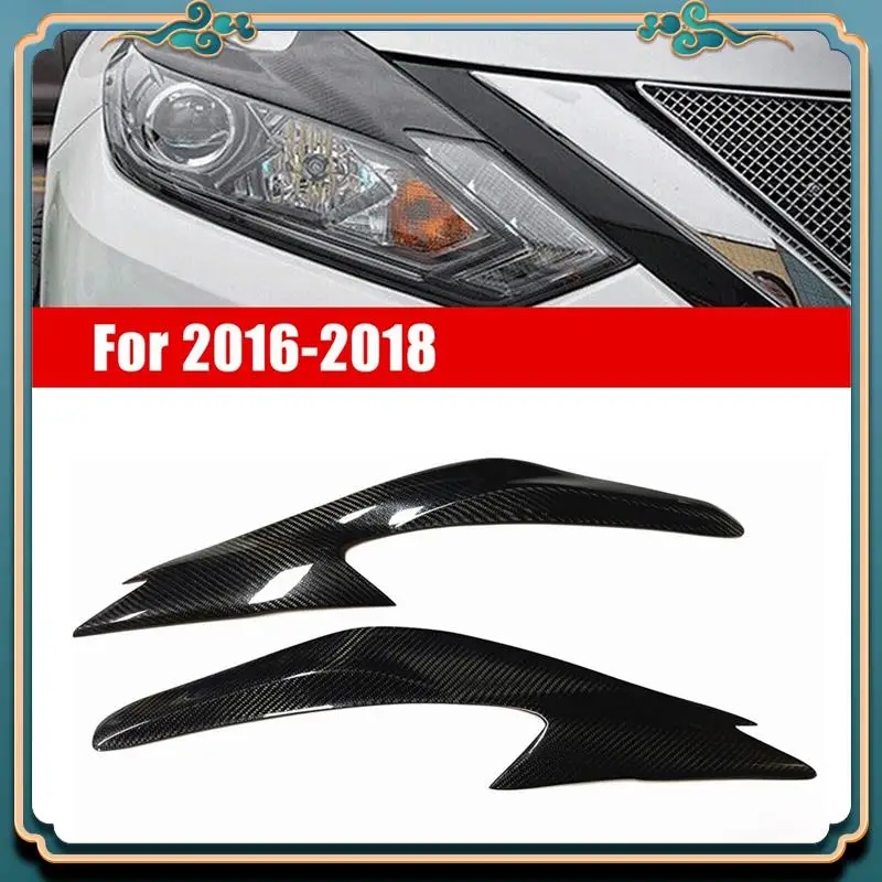 

Latest Real Carbon Fiber Eyelids Eyebrows Lids Headlight Trim Cover For Nissan Altima 2016-2018 Accessories