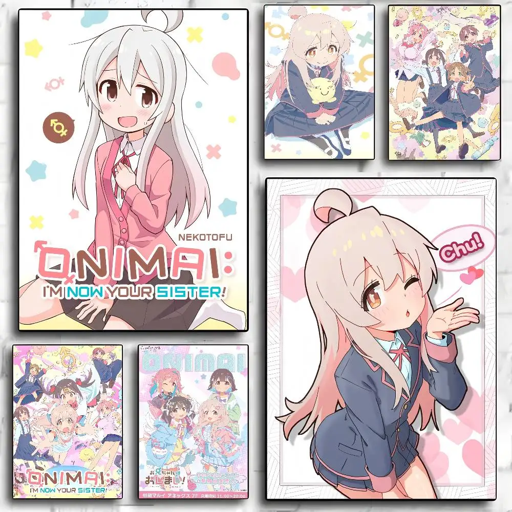 Anime Onimai Im Now Your Sister Kawaii Girl Poster Waterproof HD Art Wall Decal Self-Adhesive Print. Aesthetic Home Room Decor f
