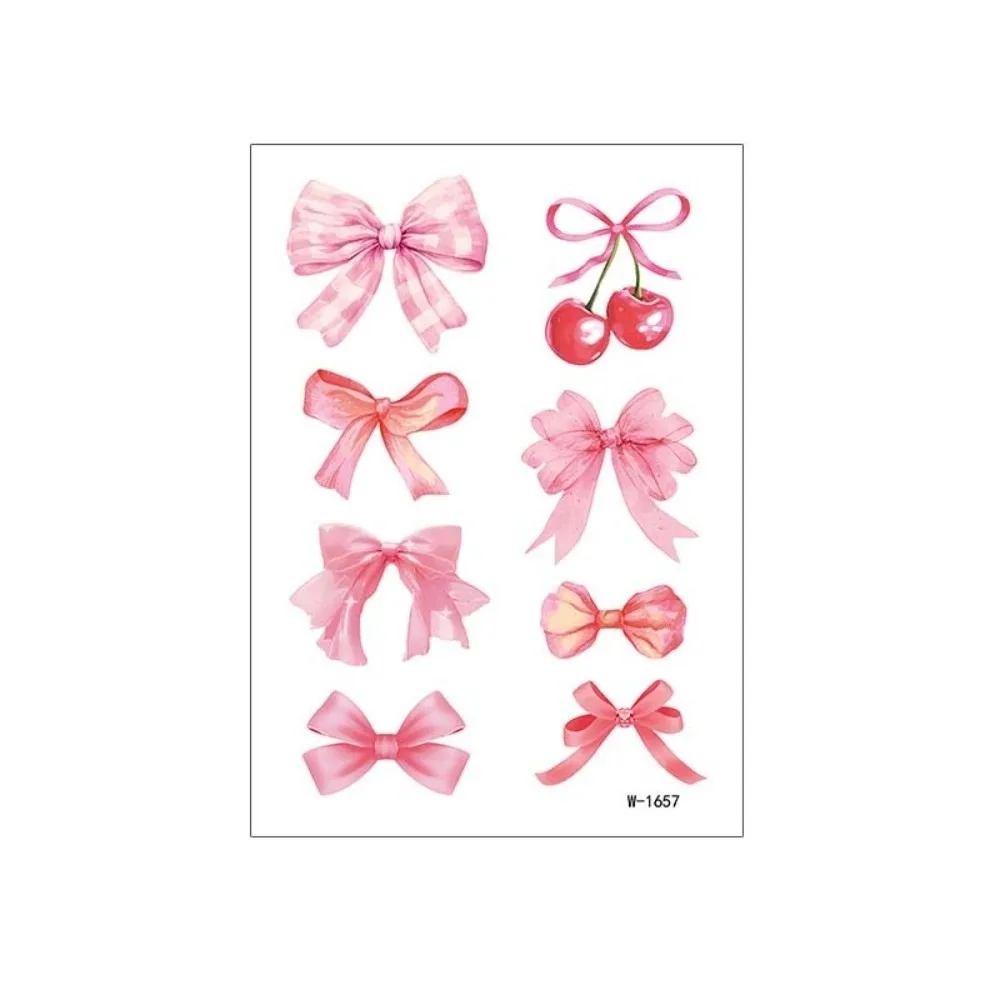 Waterproof Valentine Day Kiss Lip Stickers Disposable Leopard Print Lips Face Temporary Tattoos Funny Pink Bow Cherry