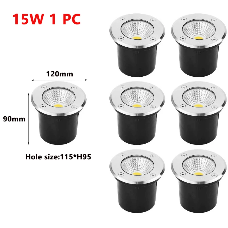 IP67 Waterproof 5W 10W 15W LED Garden Buried Outdoor Recessed Deck Light Underground Lamps Sidewalk Lighting 110V220V12V24V