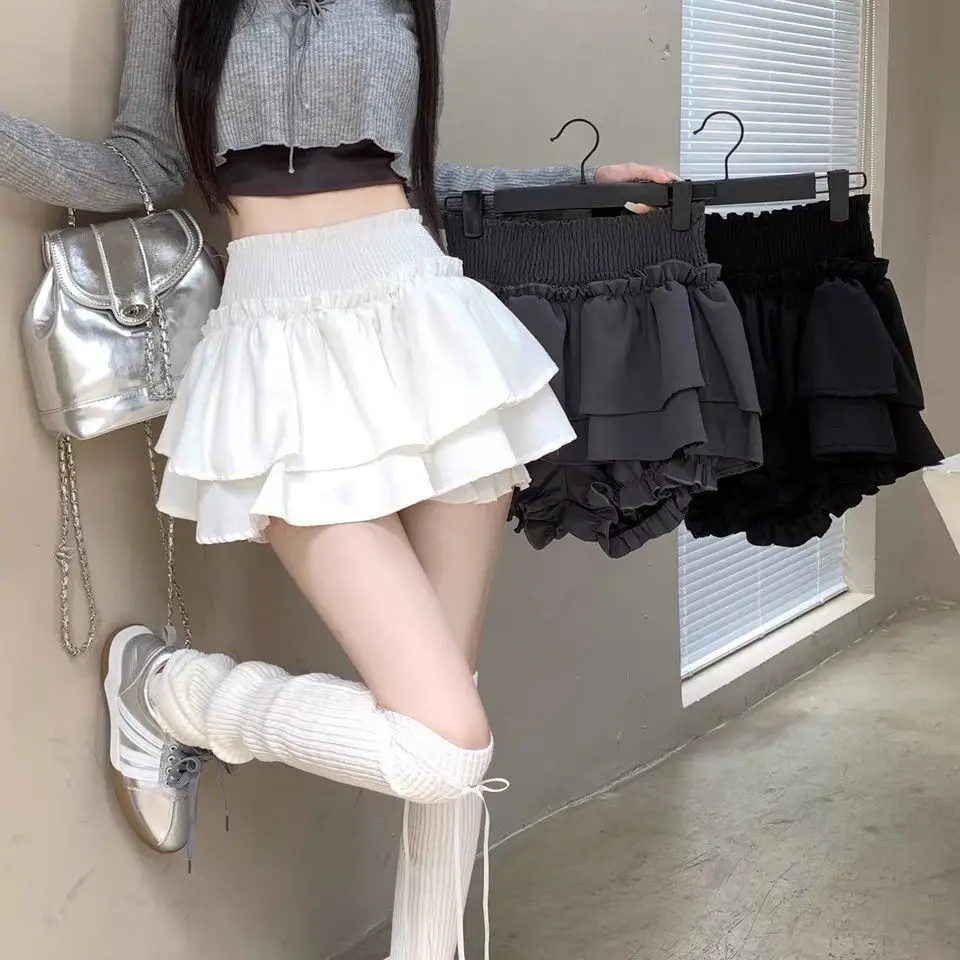 Ballet style skirt women Spring and Autumn 2025 new high-waisted slimming sense Spice Girl white cake pompadour short skirt