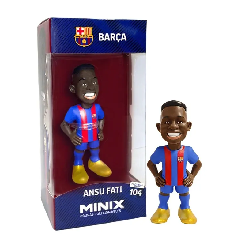 Figura Oficial MINIX de Ansu Fati, 12 cm, Estrella del Fútbol, Camiseta del Barça, Adorno Coleccionable, Decoración de Escritorio, Souvenir para Fanáticos del Fútbol