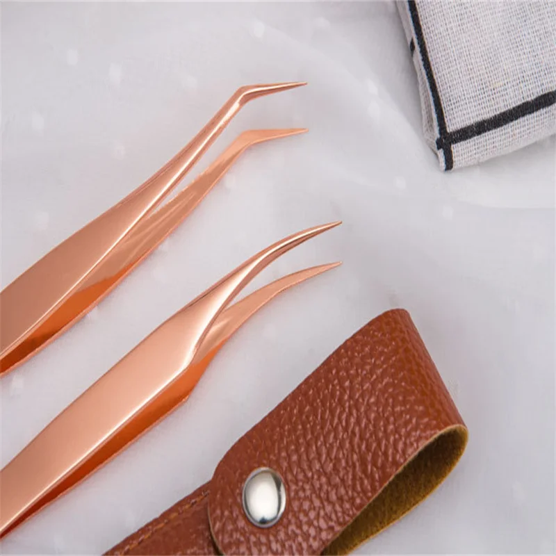 1 Pcs Strong and durable fine workmanship profession Stainless steel Eyelash Tweezers with Private Label