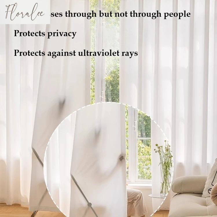 

Thicken To Protect Privacy Chiffon Soft White Tulle Sheer Curtains for Living Dining Room Bedroom Luxury Window Decor Voilage