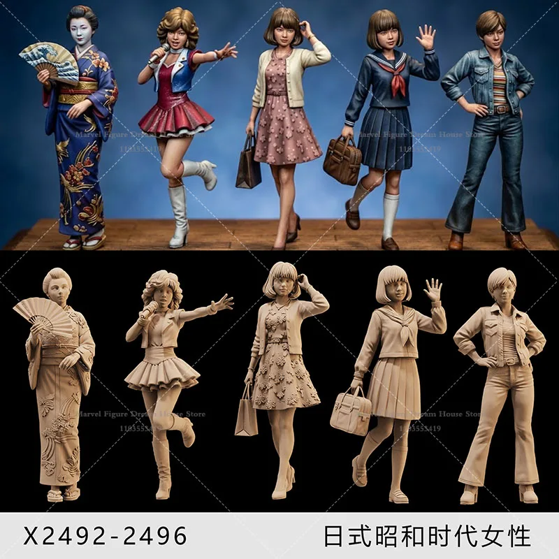 1/64 1/43 1/35 Scale Miniature Scene Dolls Un-panited White Figure Mini Model Iconic Retro Aesthetic Style Of The Showa Era‌