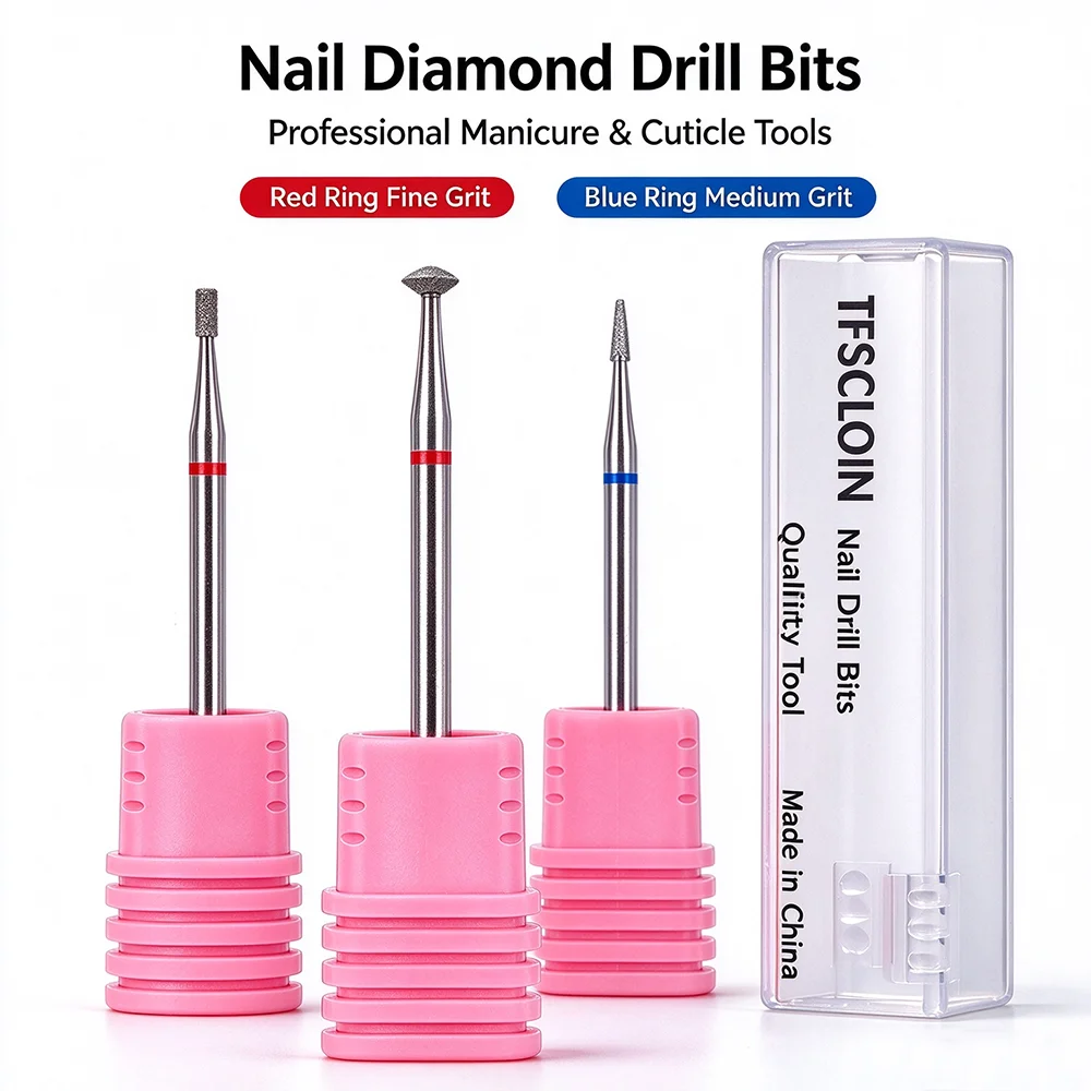 Diamond Drill Bits – Cone/ Barrel/Top Tip Bit For Electric Nail Sander Manicure Pedicure Tool