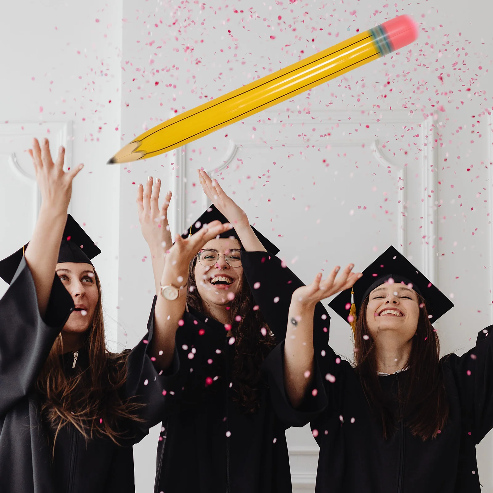 

2pcs Inflatable Pencil : Large Pvc Giant Pencil Decor For Back To School Graduation Party Classroom Decoration Photo Props