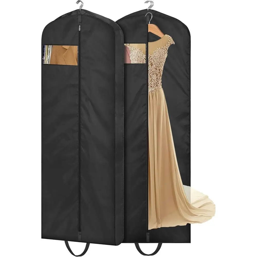 

Double Pack Hanging Garment Bags for Wedding, Travel, and Storage - Waterproof Protection for Clothes, Gowns, Tuxedos, Coats, Bl