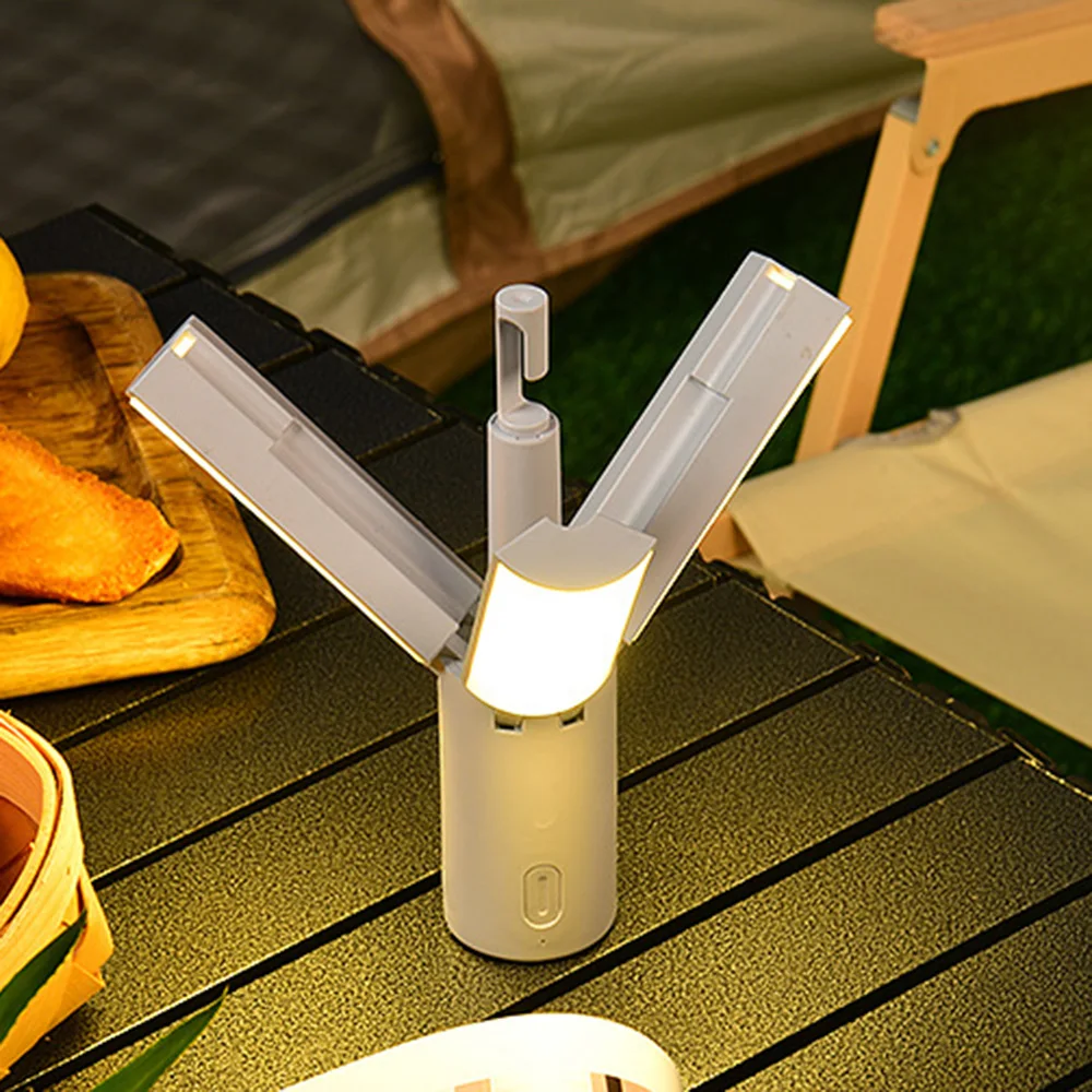 Folding Camping Lamp USB Recarregável Tenda Pendurada Luz 3 Modos de Iluminação Outdoor Camping Lanterna Portátil Lâmpada De Emergência