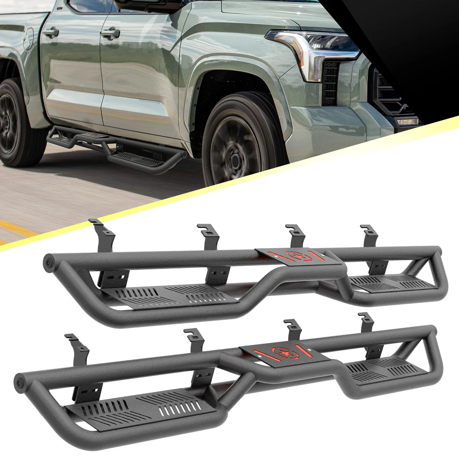 

Подножки с двойной ступенькой, черные, для Toyota Tundra Crew Max Cab 2022-2026 годов