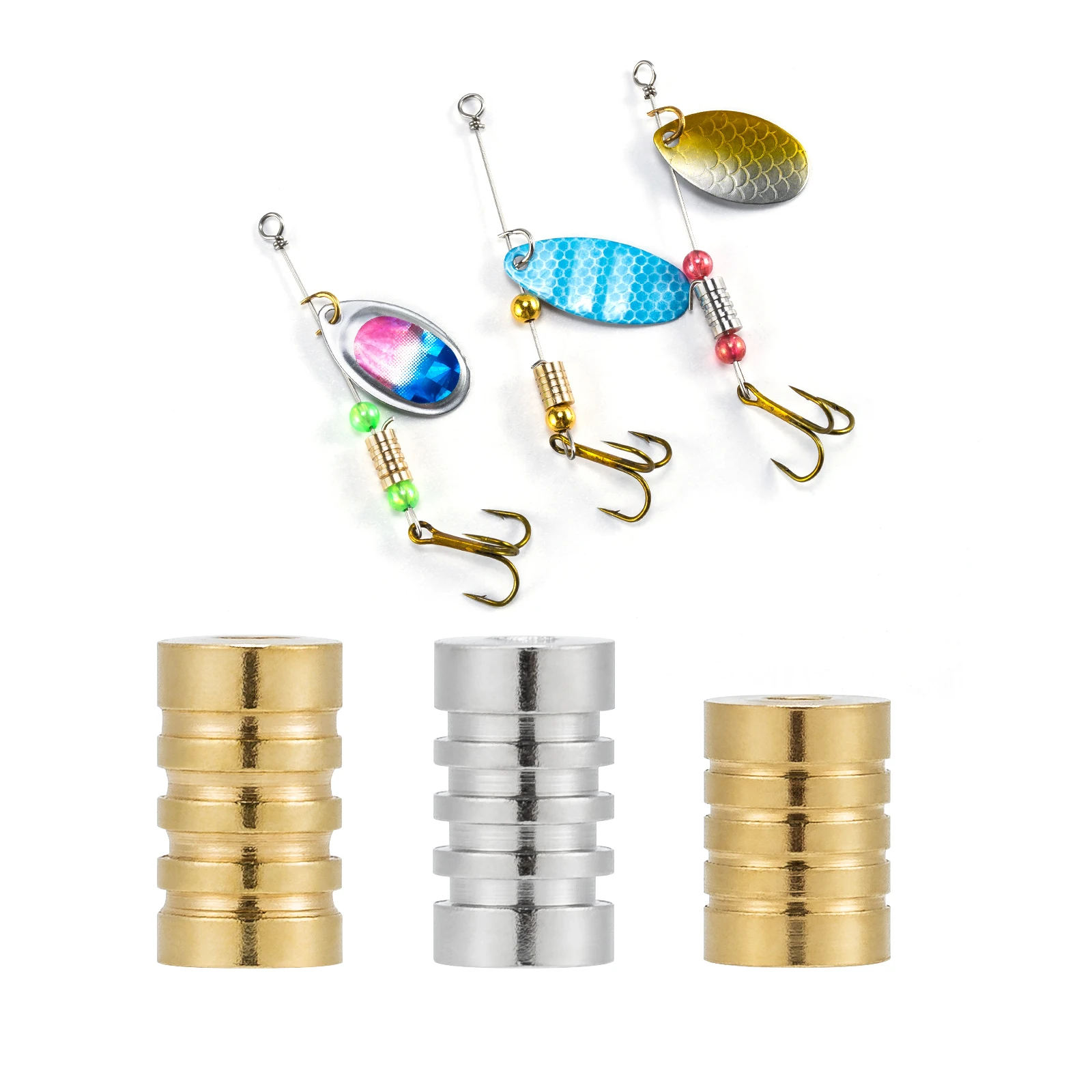 10PCS Pesca Spinner Bead Richiamo Corpi per Fare Spinner Bait Taxes Rig Inline Spinner Bass Trota Pesce Persico Acqua Dolce