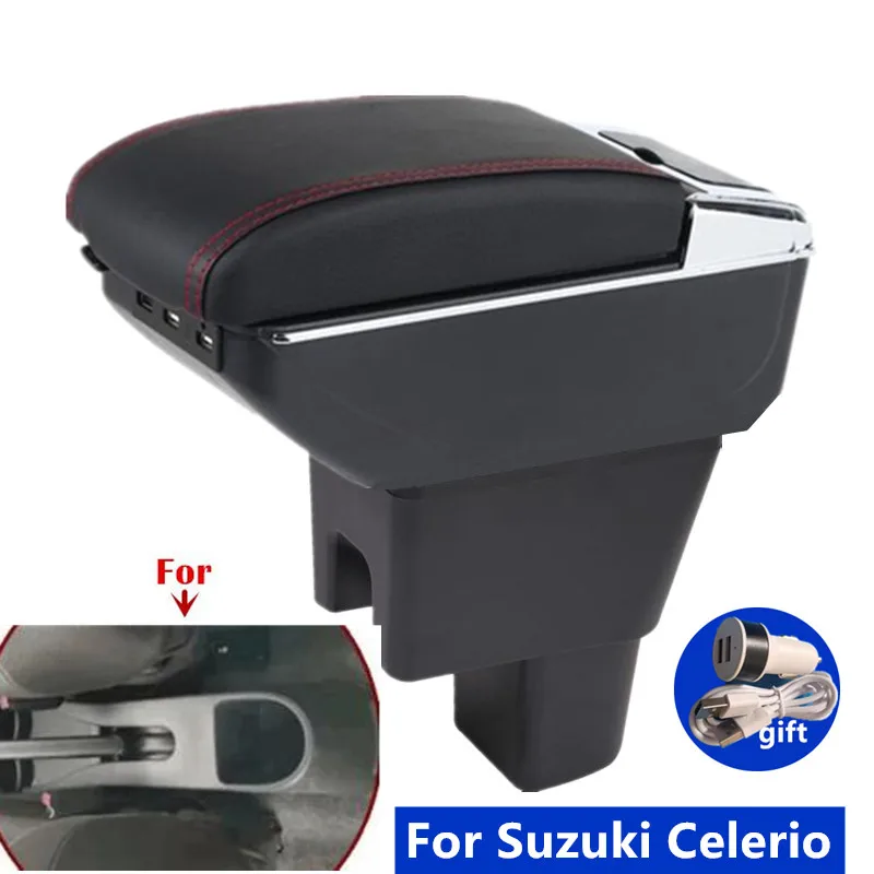 

For Suzuki Celerio Armrest box For Suzuki Celerio Car Armrest Storage Box cup holder Interior Dedicated Retrofit Car Accessories