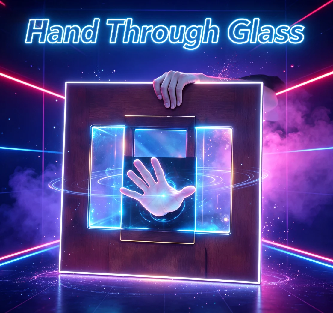 Hand Through Glass Magic Tricks Arm Through Glass Stage Illusion Gimmick Prop Professional Magician Mentalism Large Magic Props