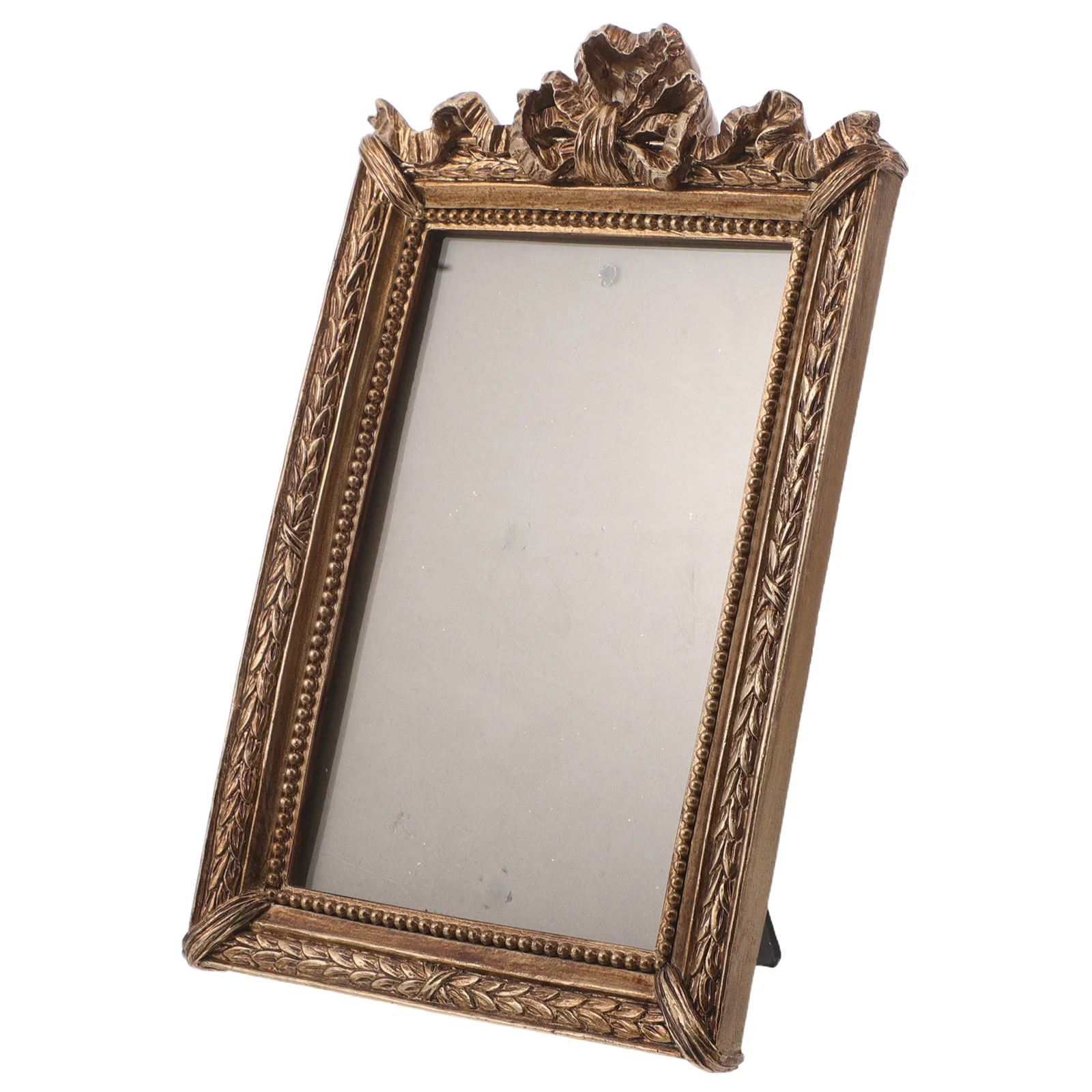 

Gold Photo Frame with Embossed Detailing - Retro European Style Wall Hanging Frame for Home Office Bedroom Decor