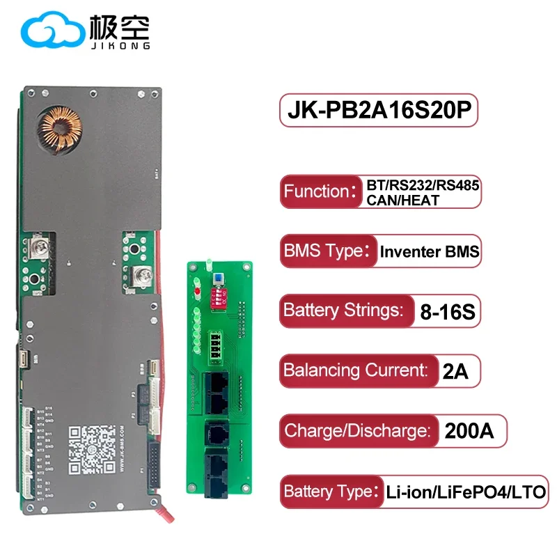 JK Smart BMS Ready Stock 8S 16S 48v 200A Lifepo4 Li-ion LTO for Growatt Deye Inverter Home Farm Energy Storage Board