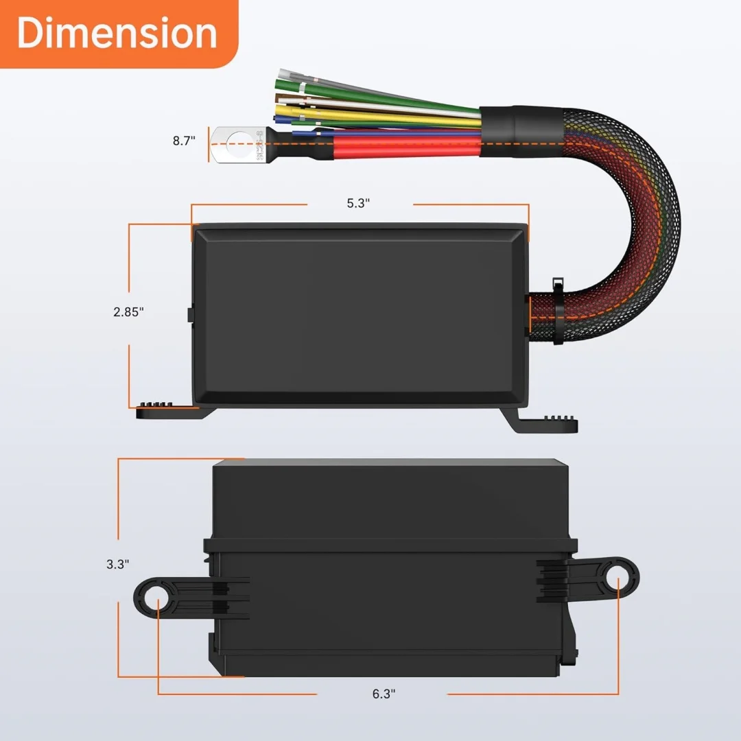 12V relay 6-way relay fuse box, pre-wired waterproof relay box 6-way fuse