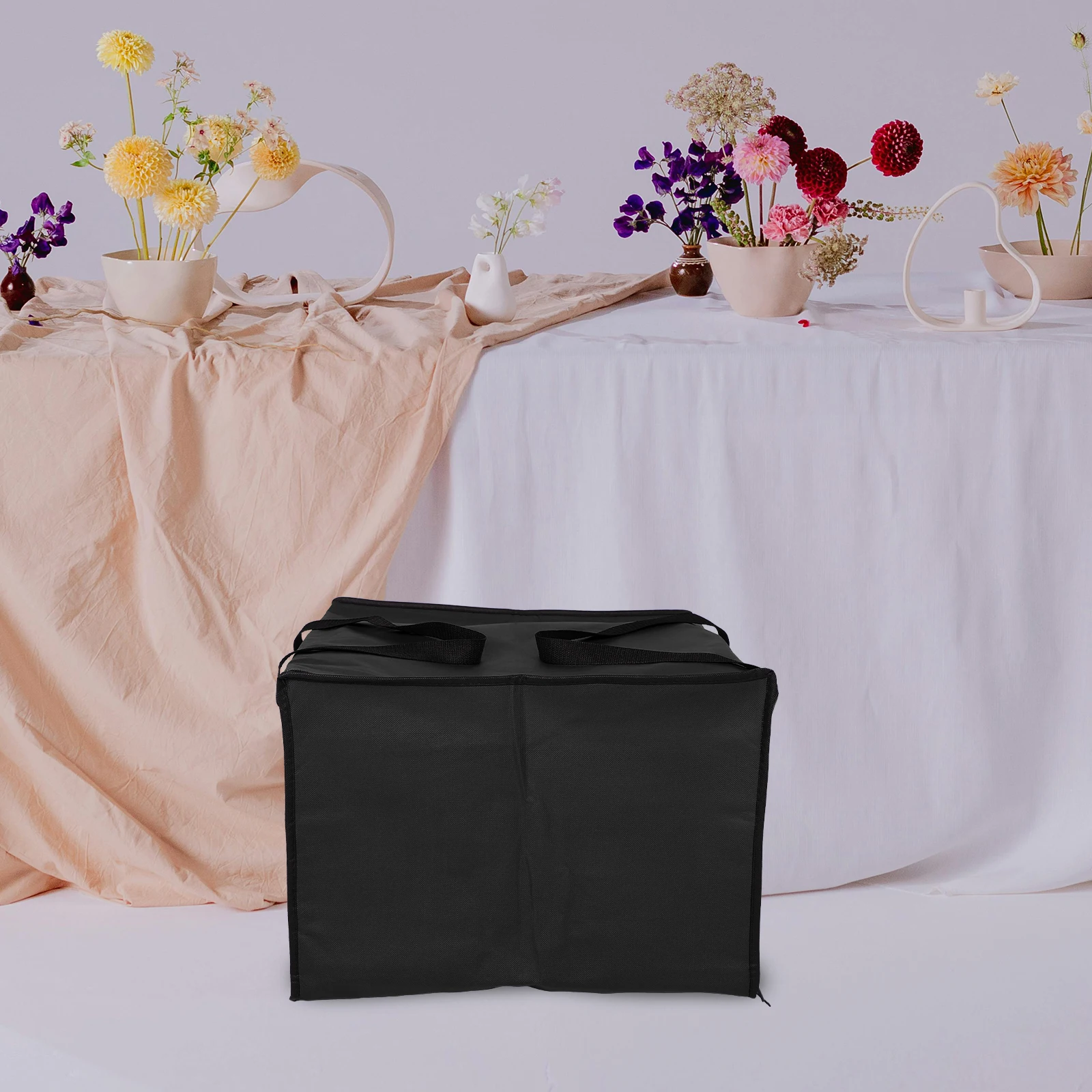 

Insulated Food Delivery Bag Compact Waterproof Non Woven Fabric Pizza Cooler Foldable Meal Bag Insulation Materials Long Term