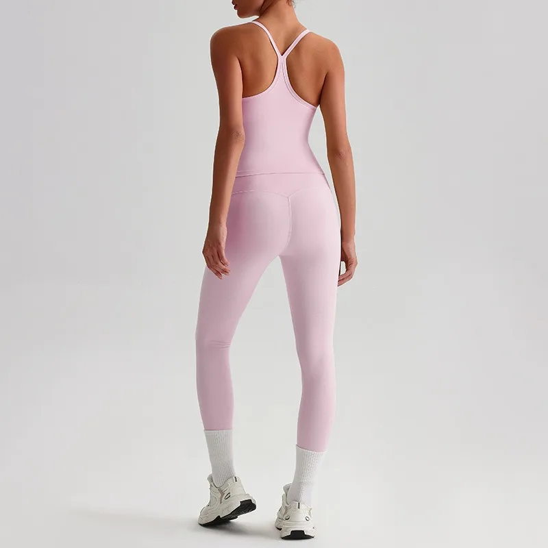 

Women's Seamless Yoga Set - Naked Feel Y-Backless Sports Bra Quick-Dry High-Waisted Leggings Outdoor Running Gym Workout 2-Piece