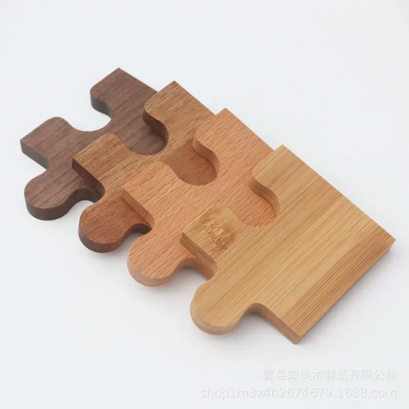 Custom Logo Wooden Creative Japanese Tea Ceremony Jigsaw Coaster Tea Tray Bamboo Wood Heat Insulation Mat