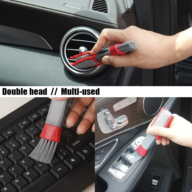 Car Air Conditioner Vent Brush Microfibre Car Grille Cleaner Auto Detailing Blinds Duster Car Cleaning Brush Interior Accessorie