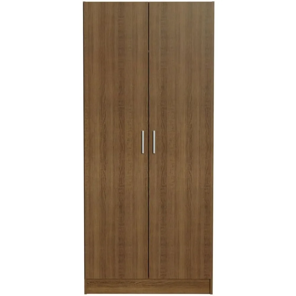 خزانة تخزين بنية ببابين مع أرفف واسعة، خزانة أدوات سعة 31 لترًا لتنظيم المدخل وغرفة النوم #5