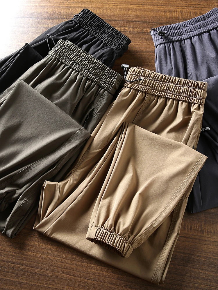 

Men's Outdoor Spor Slim Fit Summer Casual Pants Qui Dry Breathable Water Resistant Thin Sle Faion Urban Youth Long Tr...