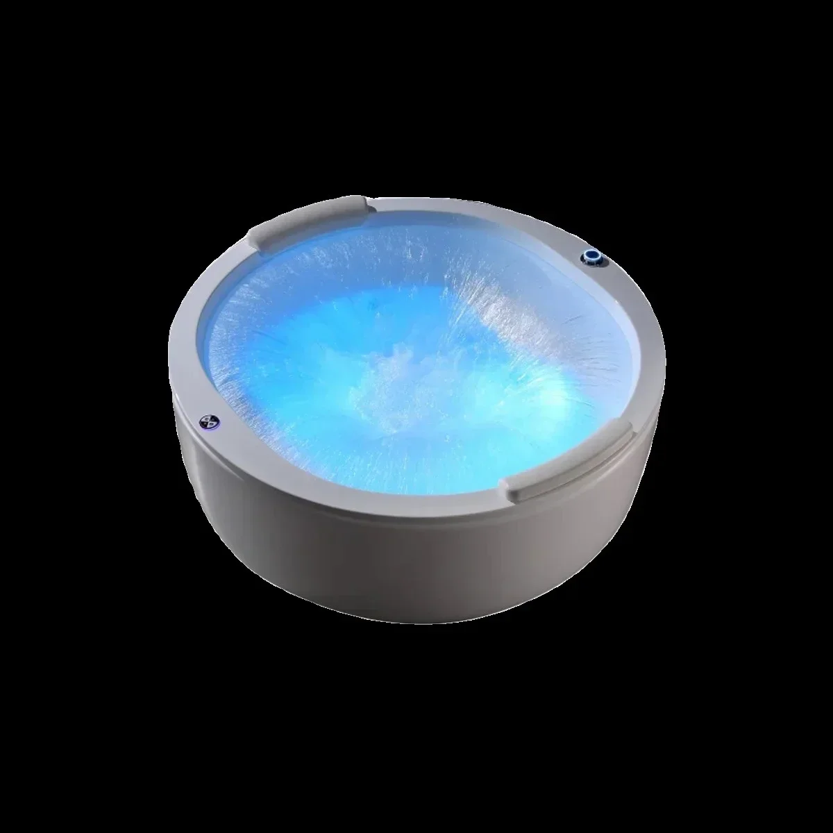 Home Acrylic Luxury Jacuzzi LED Round Waterfall Bluetooth Speaker with Pillow Smart Constant Temperature