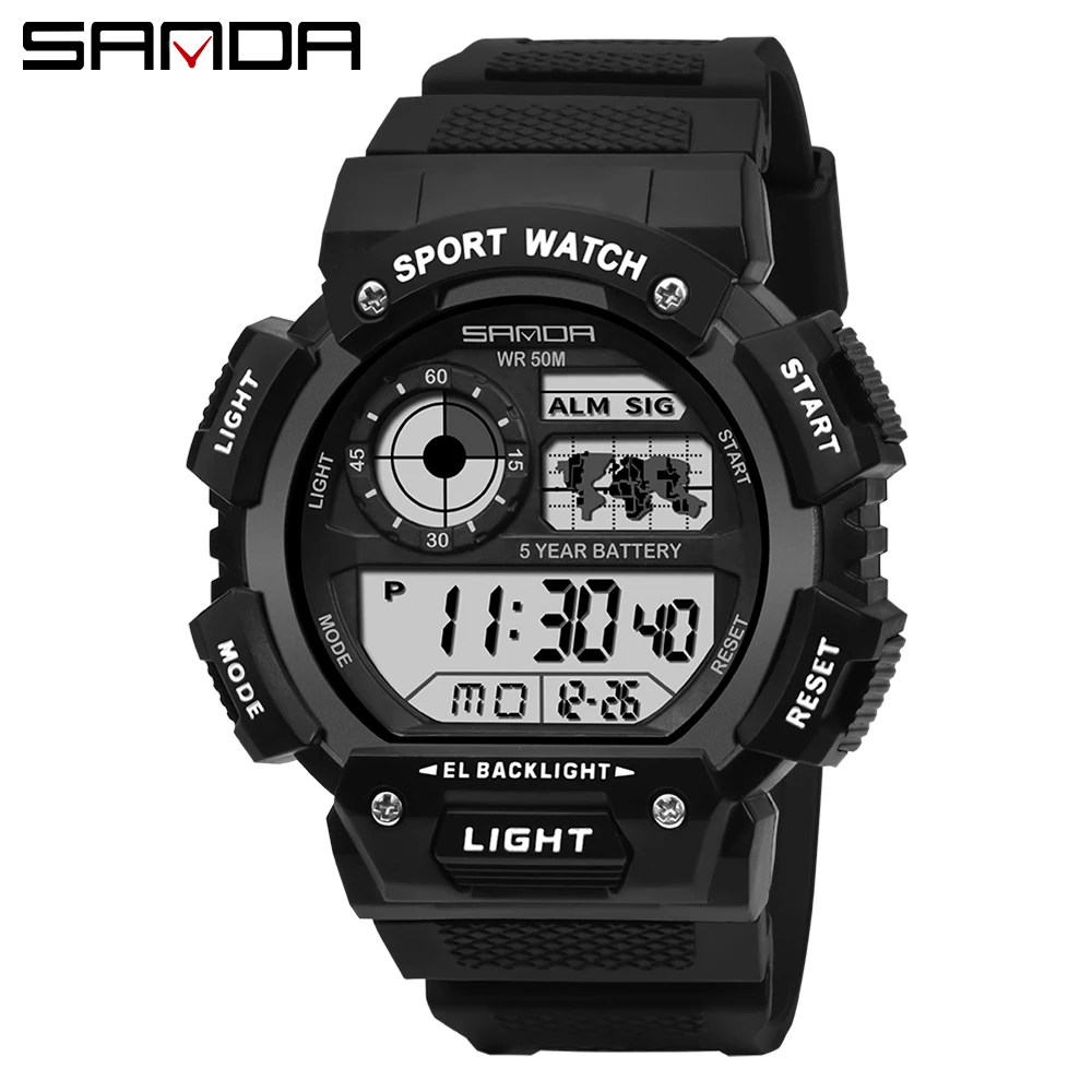 Fashion Sanda 6009 G Style Men Led Digital Watch Shock Military Sports Watch Waterproof Electronic Wristwatch Mens Relogios