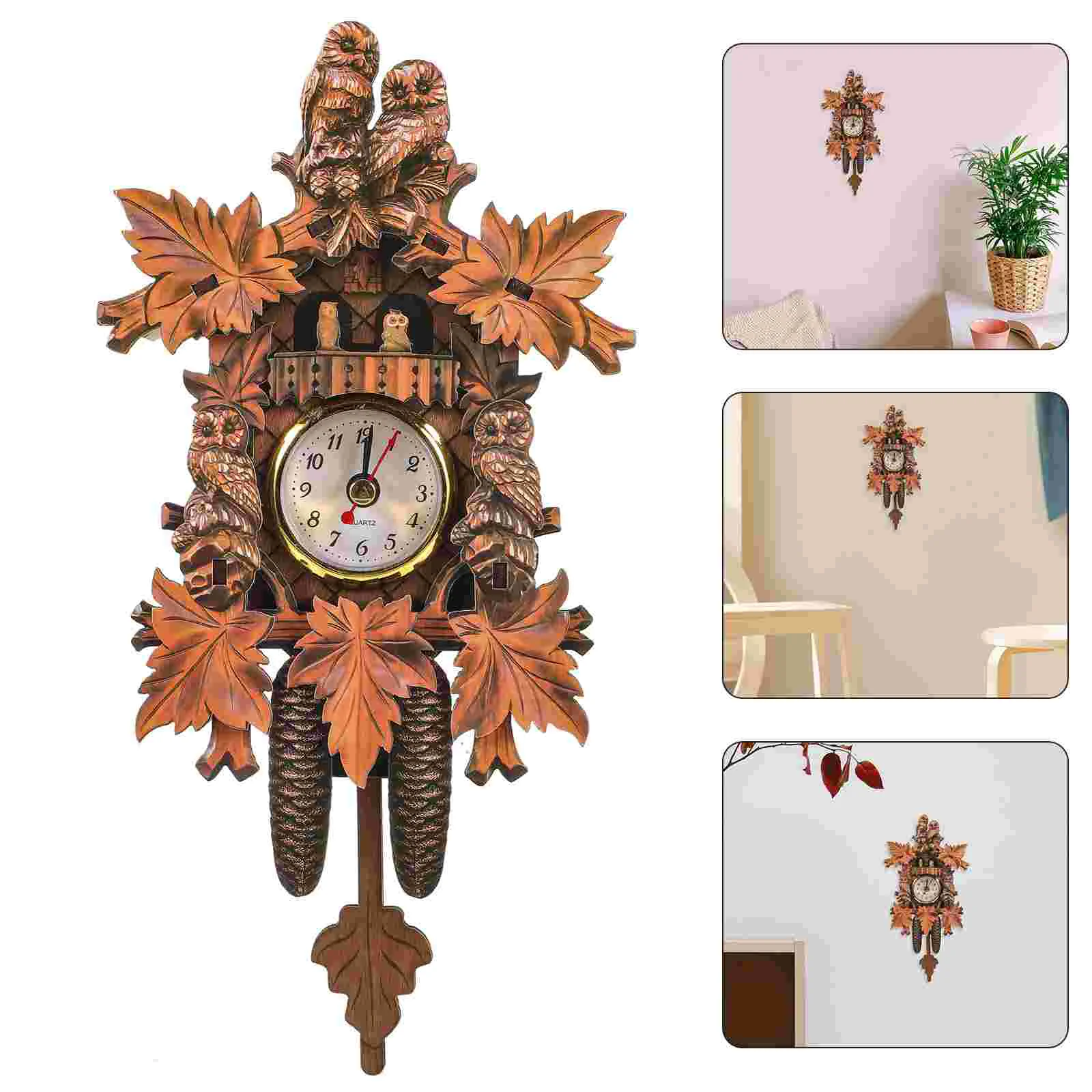 Home Living Room Cuckoo Household Clock Hanging Wall Digital Alarm Outdoor Bedroom Decor Wooden Pendulum Child Radio