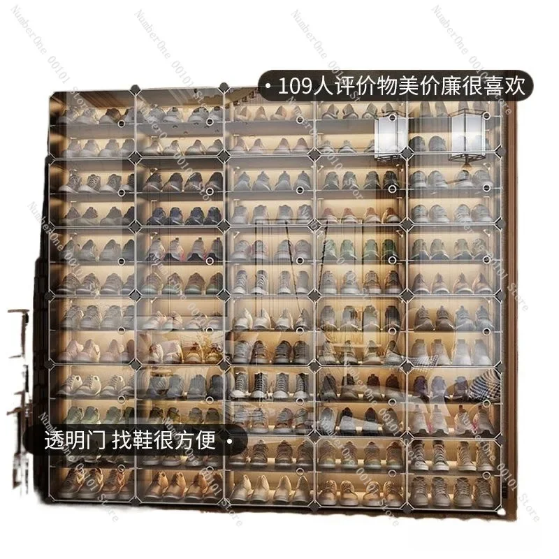 

Простой шкаф для обуви большой вместимости, бытовое пыленепроницаемое хранилище, многослойная полка для обуви, экономичное хранилище на дверях