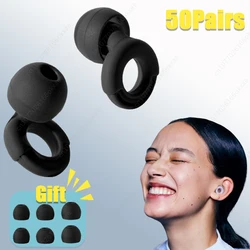 1-50Pairs Silicone Earplugs for Swimming Sleeping Soundproofing Noise Reducing Earplugs Motorcycle Noise Filtering Earplugs