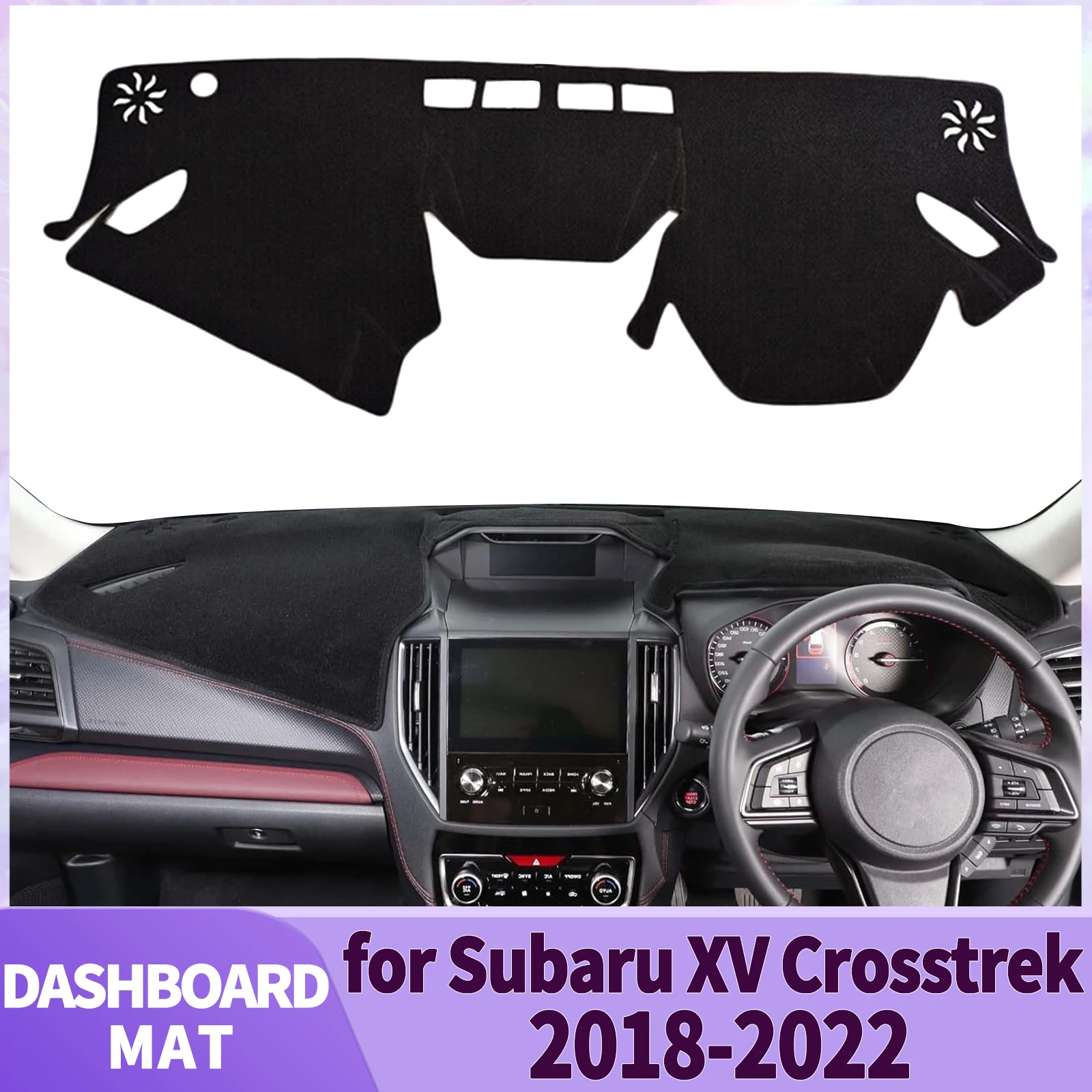 

fit for Subaru XV Crosstrek 2018-2022 Car Accessories Dashmat Dashboard Cover Pad DashMat Sunshade Protective Carpet Leather