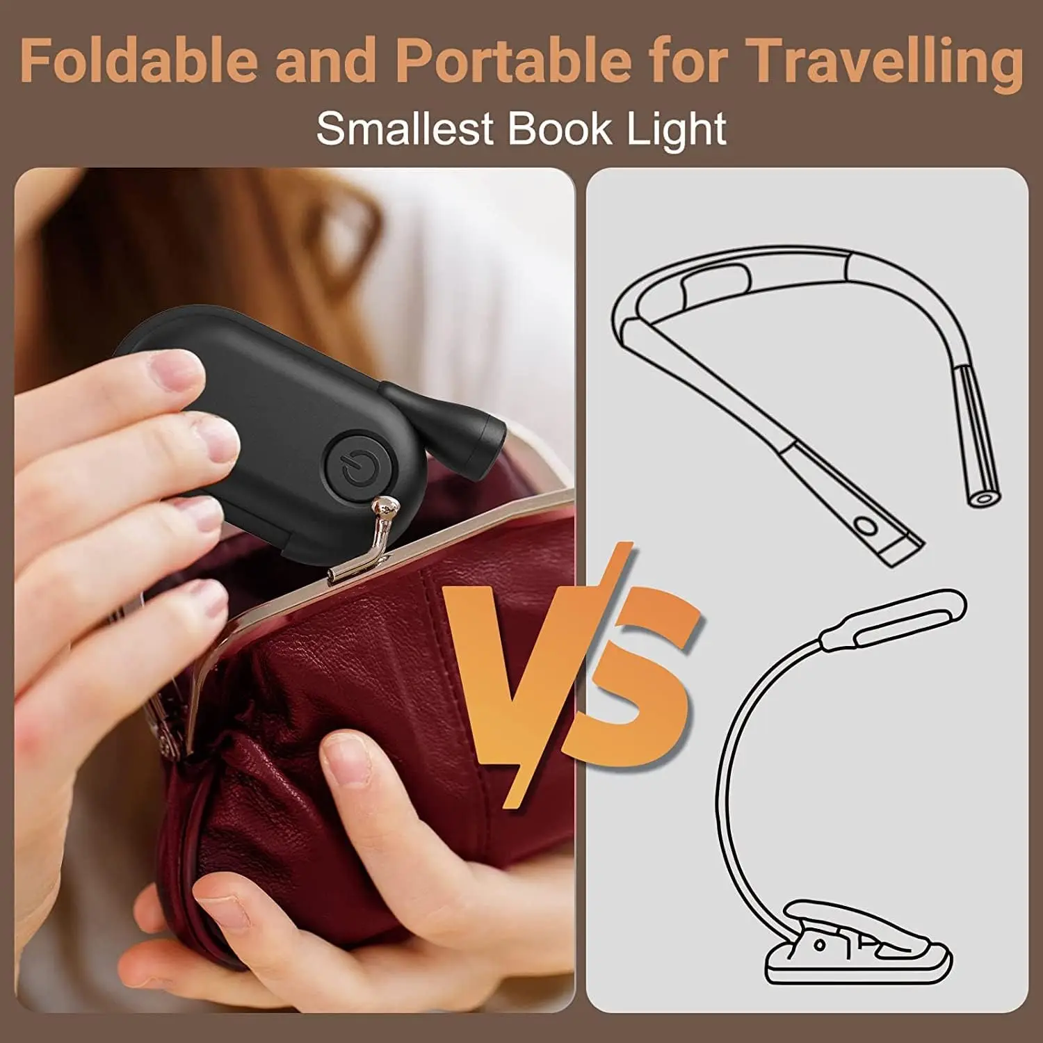 Mini Folder Book Light Portable Clip Night Lamp Usb Charging Led Dimmable Bedroom Eye Protect Camping Led Clip 360° Flip 400 Ma