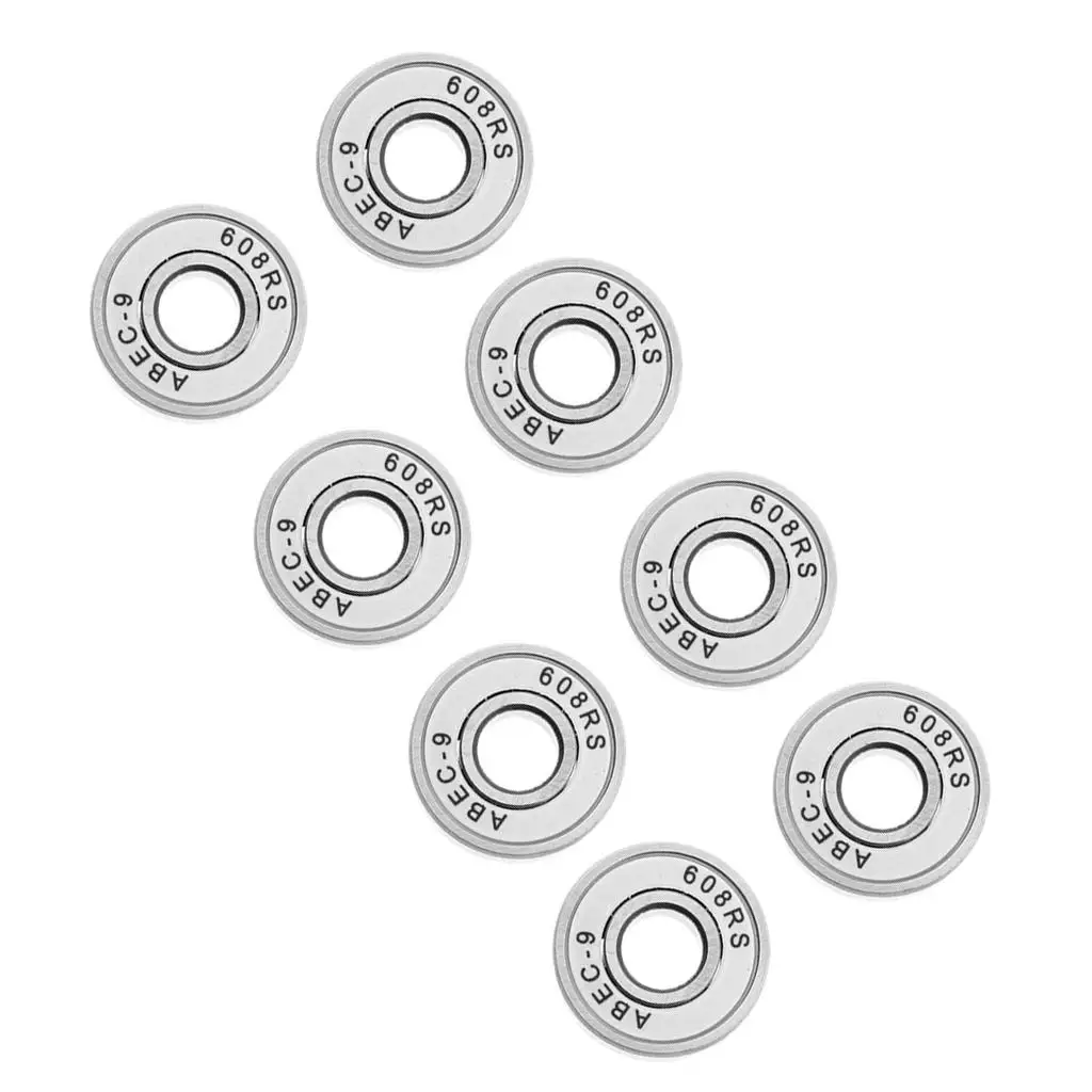 

608RS High Speed Skateboard Bearings Blue Rubber Sealed Steel Roller Bearing for Inline Skating