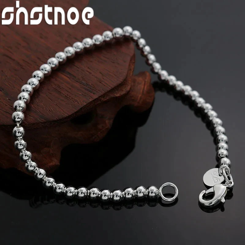 

SHSTONE Beautiful fashion Elegant Gold color silver color 4MM beads chain women lady cute Bracelet high quality Gorgeous jewelry