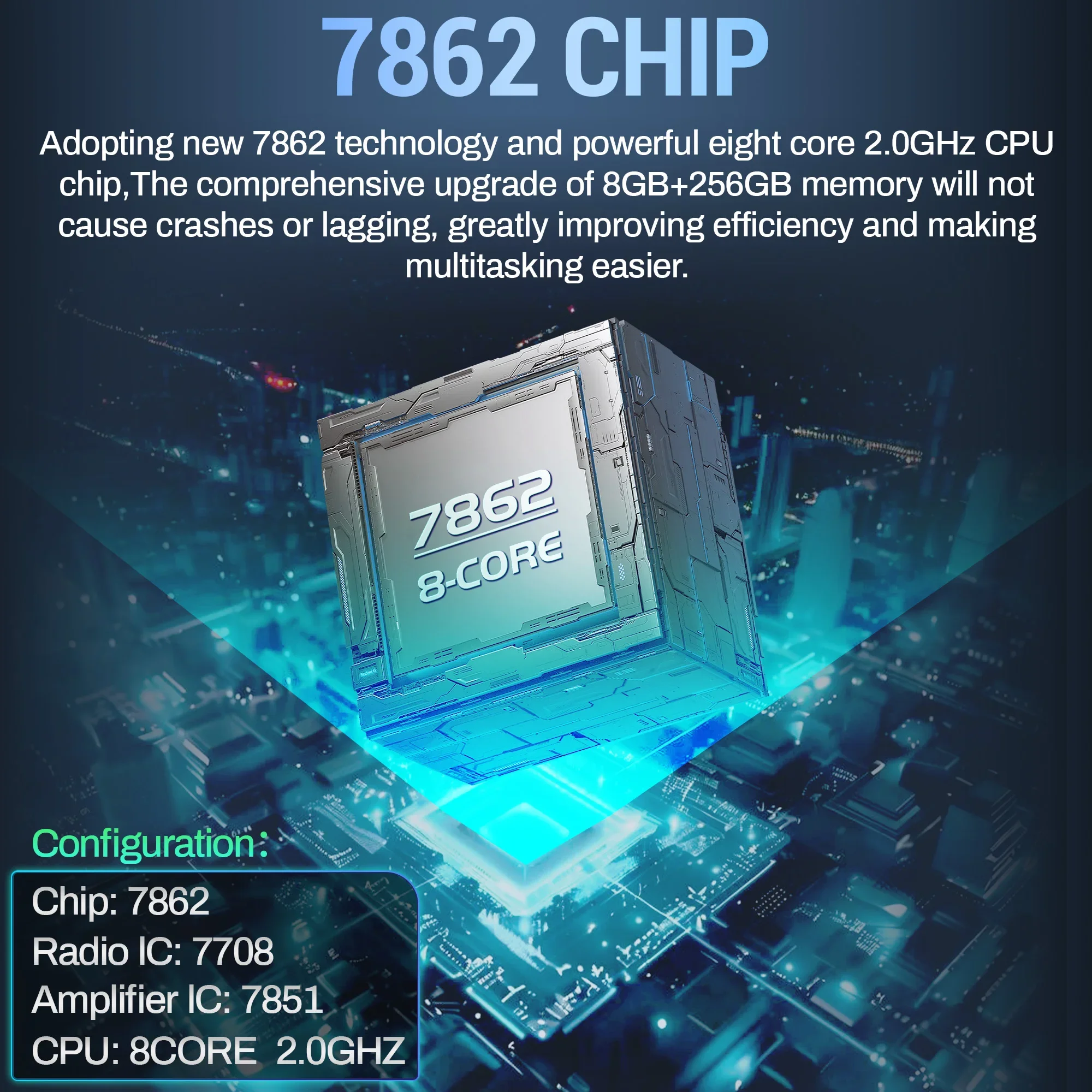 Autoradio da 7 pollici per Fiat 500 2007-2011 2012 2013 2014 2015 Multimedia Wireless Bluetooth CarPlay 7862 Unità principale Touch Screen