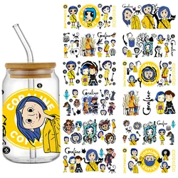 Coraline Cartoon 16oz Transfer Sticker For Libbly Glass Bottle Sticker Personalize UV DTF Cups Wrap Samoprzylepny wodoodporny DIY