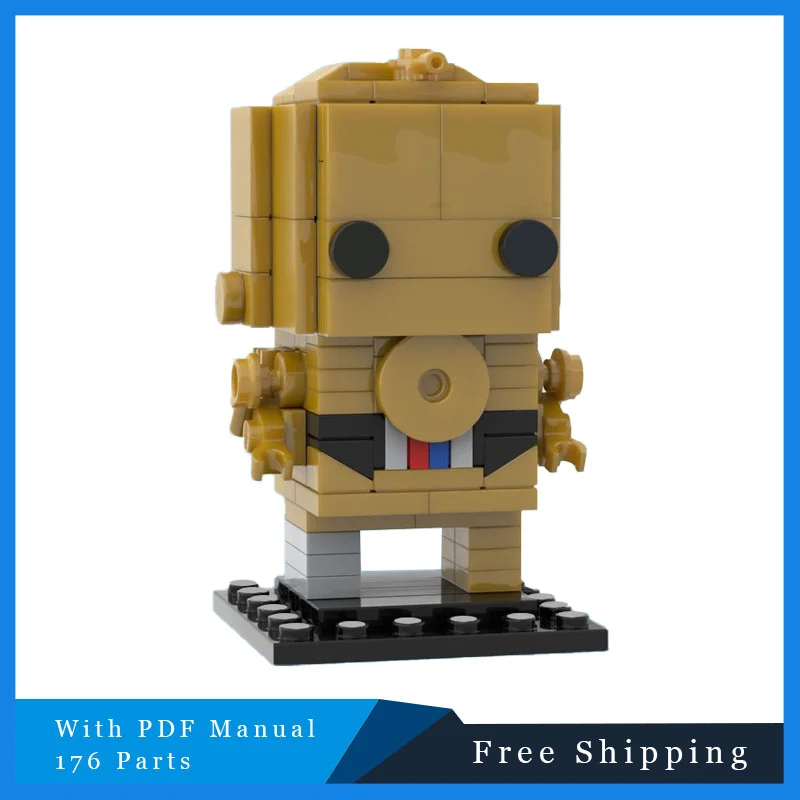 

176 шт. MOC Star Battle Series, желтые строительные блоки Brickheadz, модель для взрослых и детей, сделай сам, сборка, дисплей, игрушка, праздничные подарки