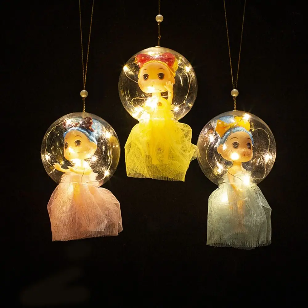 Princess Little Princess Doll Lantern Portable Festival Handheld Lantern Toys Handmade DIY Light-emitting Toys Children's